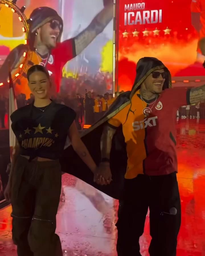 La China Suárez y Mauro Icardi en la celebración del Galatasaray