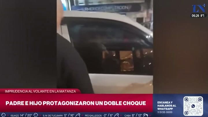 Le enseñaba a manejar a su hijo sin patente y chocaron contra otro auto