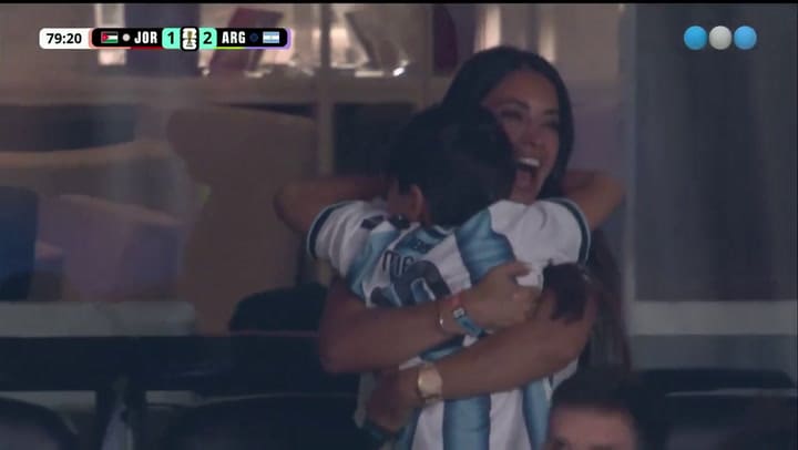 El festejo de Antonela tras el sexto gol de Messi en el Mundial 2026