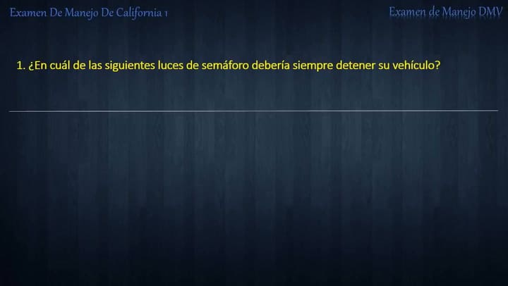 Examen teórico de manejo en California