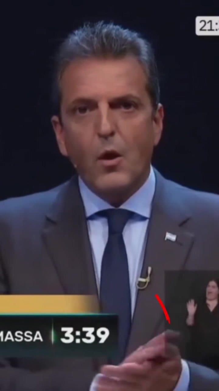 El gesto de Sergio Massa durante el debate previo al balotaje