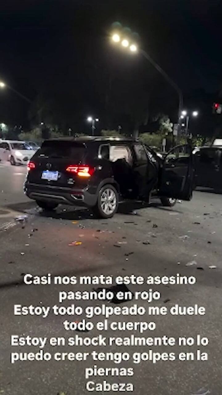 El descargo de Holder después del choque que sufrió sobre avenida del Libertador, donde mostró cómo quedó el vehículo