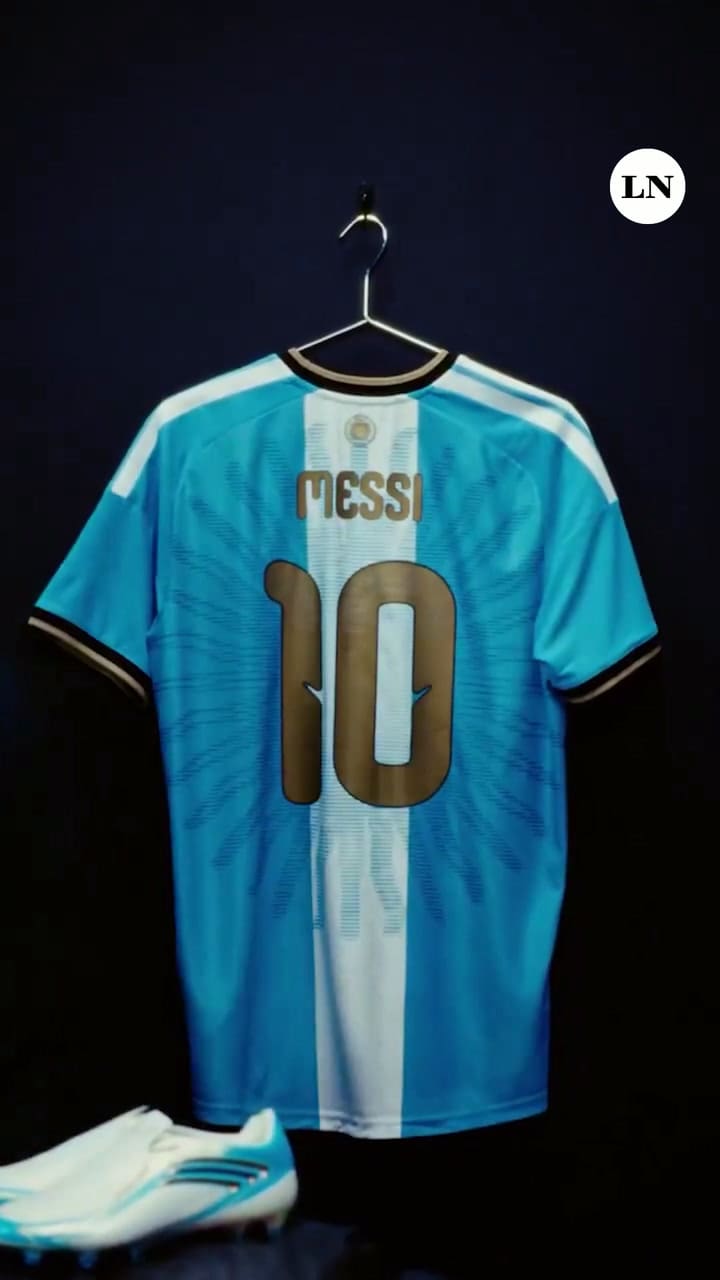 Lionel Messi presentó la camiseta que usará en su despedida de la selección argentina