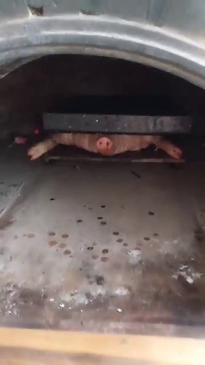 Lechón al horno de barro