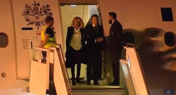 Así llegaba Emmanuel Macron al país