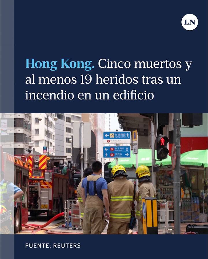 Hong Kong: cinco muertos y al menos 19 heridos tras un incendio en un edificio