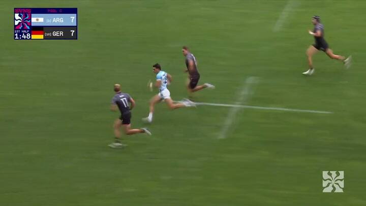 El try de Marcos Moneta ante Alemania, a pura velocidad