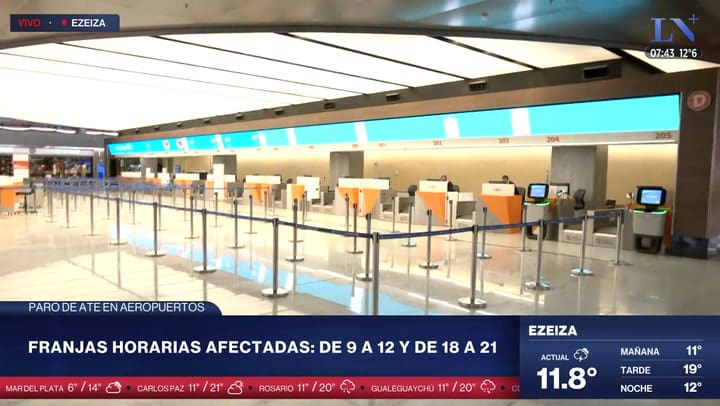 Paro de ATE en aeropuertos