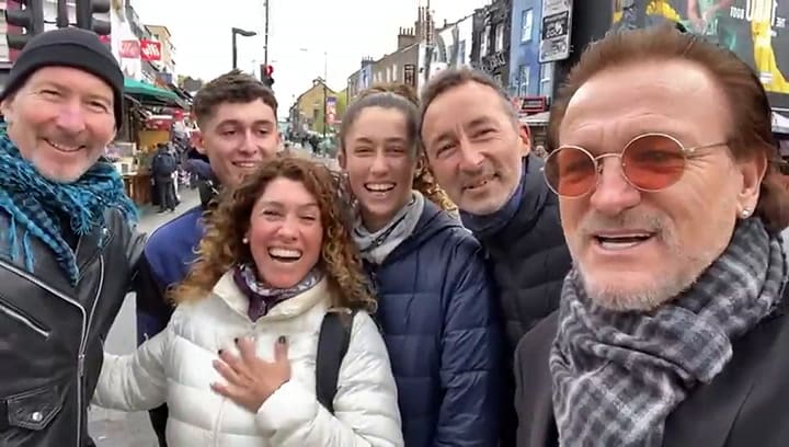 Son argentinos, encontraron con Bono en la calle y los sorprendió