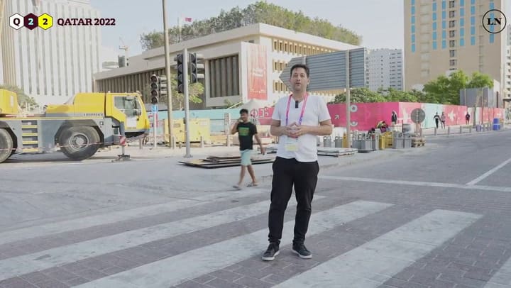 Ultiman detalles en las calles de Doha. Video: Matías Boela.