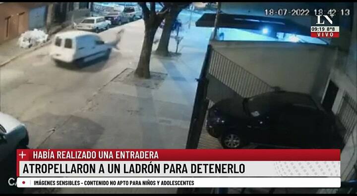 Persiguió a un ladrón y lo atropelló