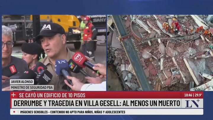 Javier Alonso En Villa Gesell Por El Derrumbe Del Hotel Y La Tragedia