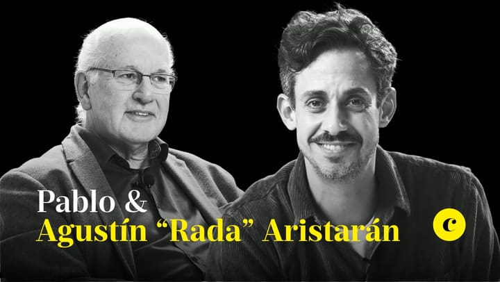Agustín "Rada" Aristarán con Pablo Sirvén