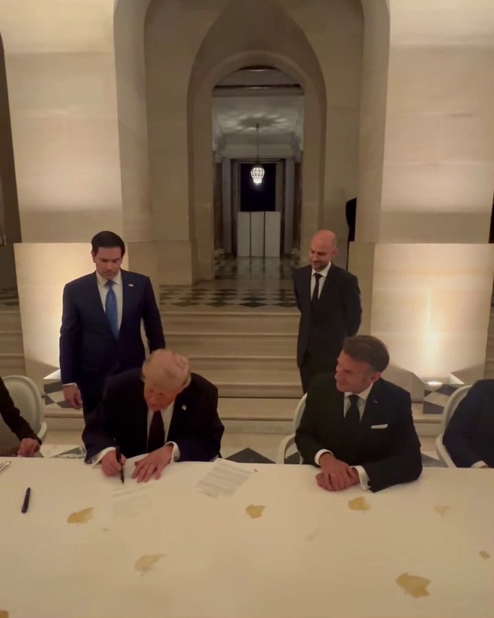 Macron y Trump en Versalles