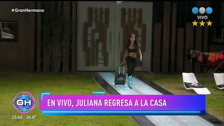 Juliana vuelve a ingresar a la casa de Gran Hermano