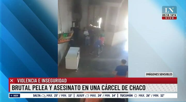 Brutal pelea y asesinato en una cárcel de Chaco
