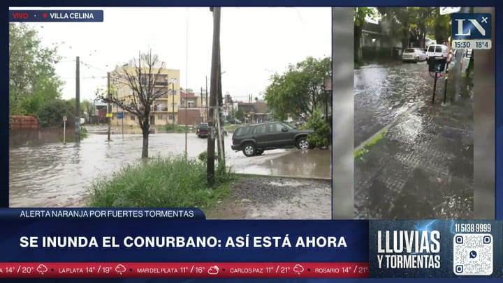 எச்சரிக்கை ஆரஞ்சு: sigue lloviendo y hay inundaciones en varias localities del Conurbano எச்சரிக்கை ஆரஞ்சு: sigue lloviendo y hay inundaciones en varias localities del Conurbano