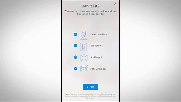 Edmunds, una app de iOS 11 para saber si entra el auto en el garage