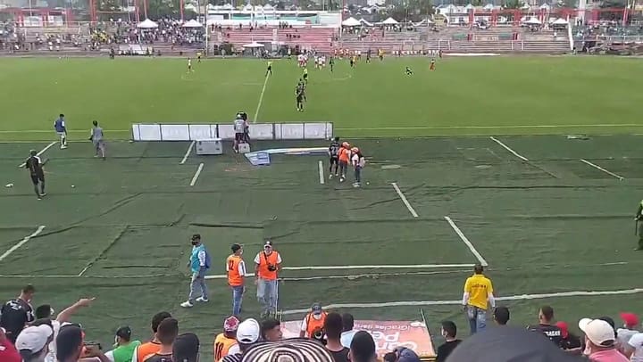 La furia de los hinchas de Llaneros