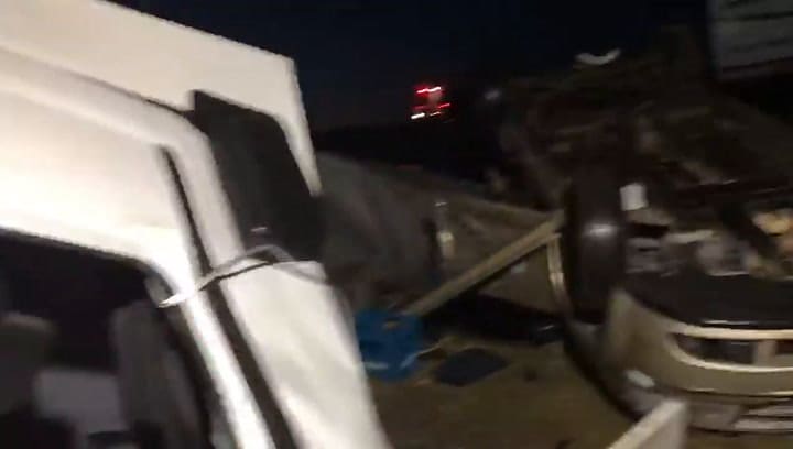 Choque múltiple y vuelco en Chascomús