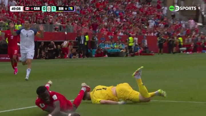 “Es el penal de Neuer a Higuaín”: la jugada en Canadá-Bosnia que enloqueció a los argentinos