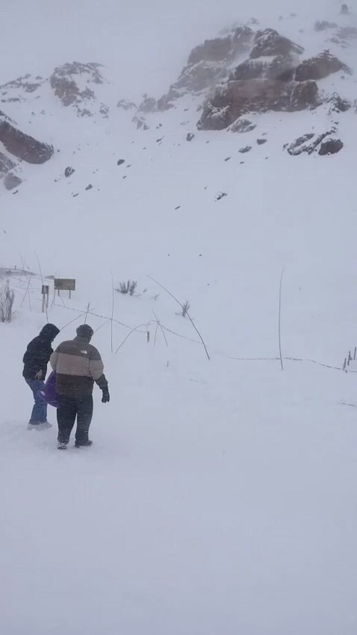 El temporal en Puente del Inca