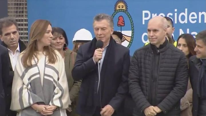 Macri, Vidal y Larreta inauguran la obra del viaducto San Martín - Fuente: YouTube