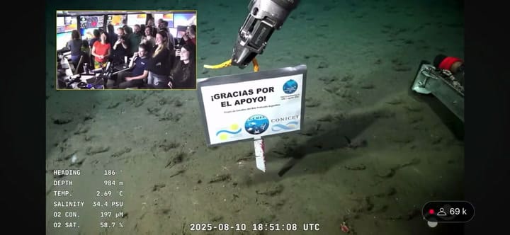 El conmovedor mensaje con el que los científicos del Conicet cerraron la misión en el cañón submarino de Mar del Plata
