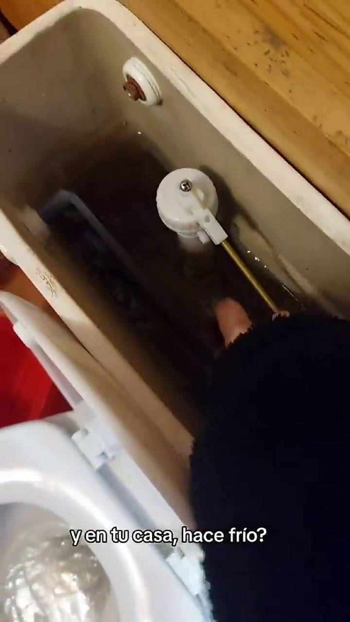 Mostró cómo se congeló el agua del inodoro por la ola polar