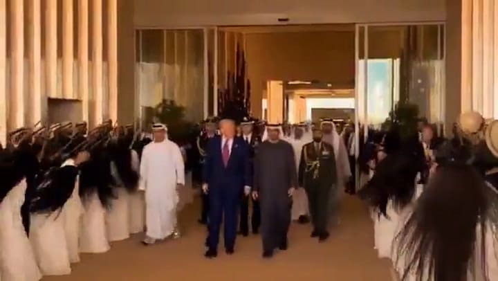 Este es el Khaleegy, el tradicional baile árabe con el que Abu Dhabi recibió a Trump