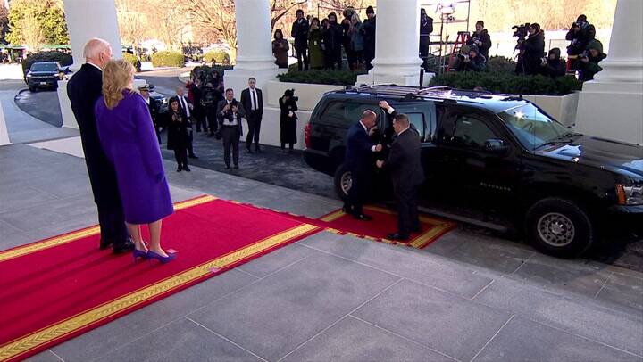 Jobe Biden recibe a Donlad Trump en la Casa Blanca el día de su segunda asunción