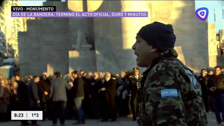 La arenga de un excombatiente en el Día de la Bandera
