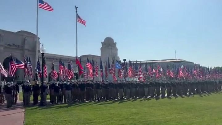 Supremacistas blancos durante los festejos del 4 de julio