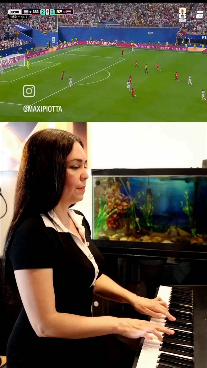 Marita y el relato en el piano para el gol de Enzo Fernández ante Egipto