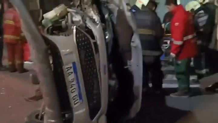 Choque y vuelco en Barracas