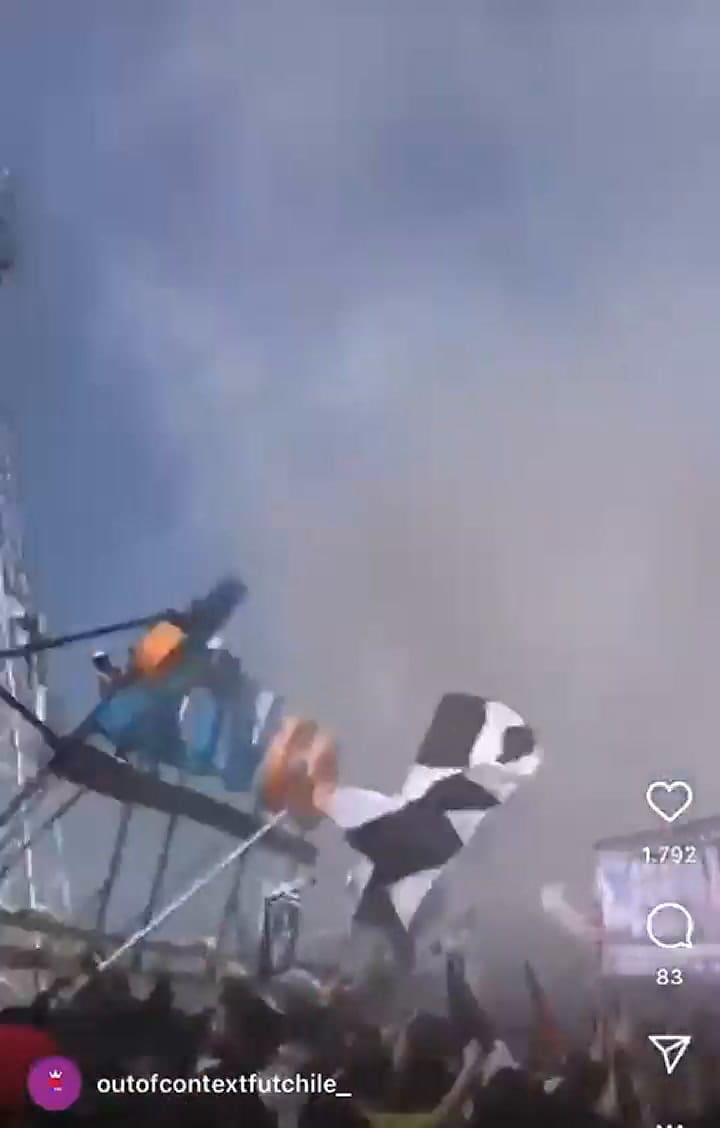 Se cayó el techo de un estadio en Chile