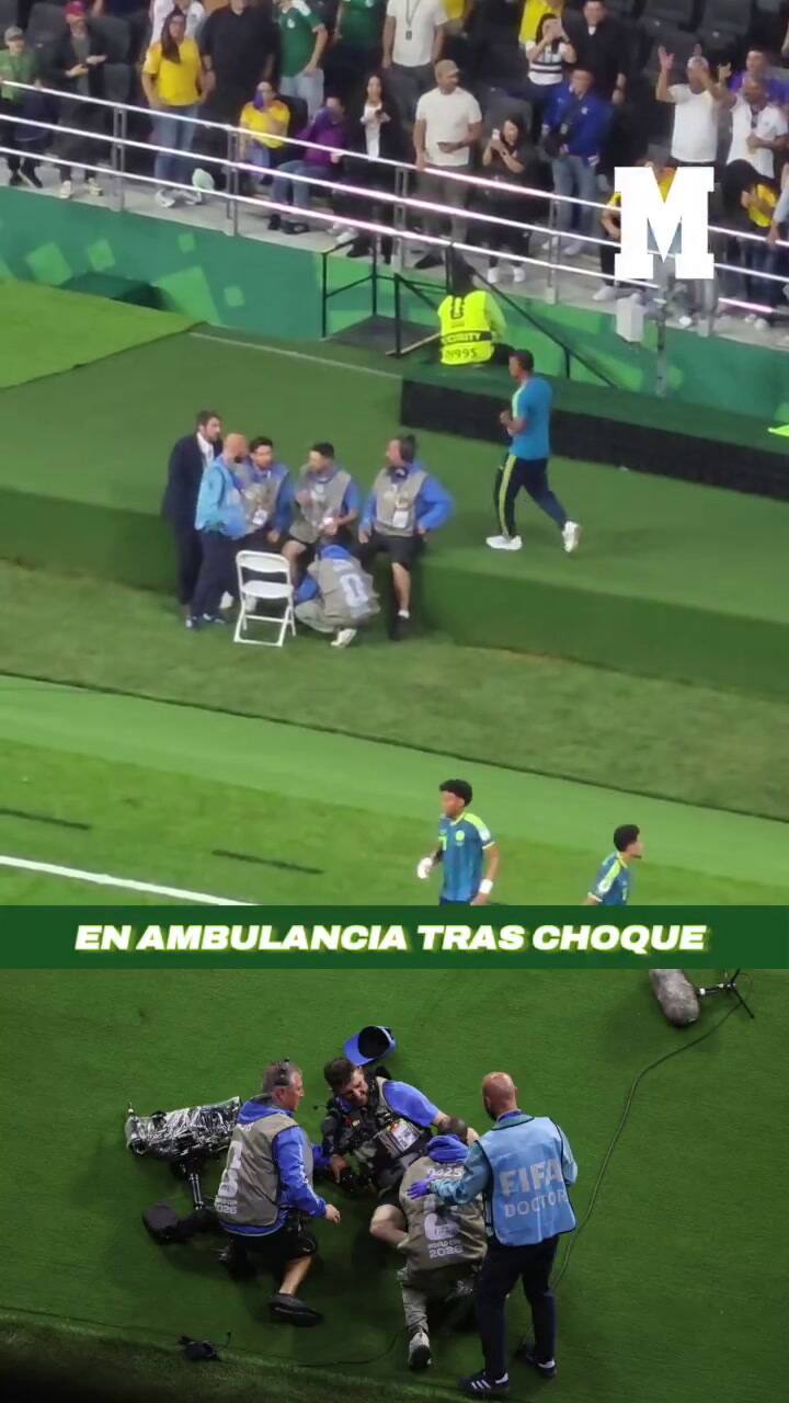 El camarógrafo abandonó el recinto deportivo rengueando y con molestias físicas