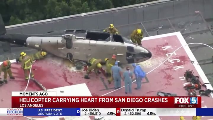 Los bomberos recuperaron el corazón donado y se lo entregaron al personal del hospital - Fuente: FOX
