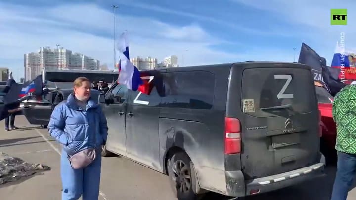 Mitin en Rusia a favor de la invasión