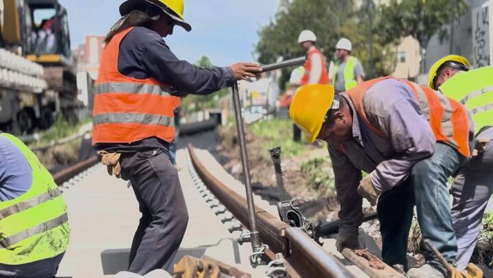 Trabajos en la línea de trenes Mitre