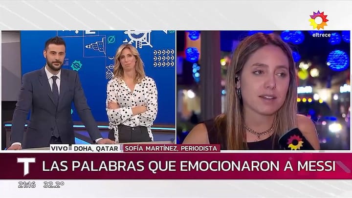 Diego Leuco se cruzó al aire con Sofía Martínez y le expresó su orgullo por sus palabras a Messi
