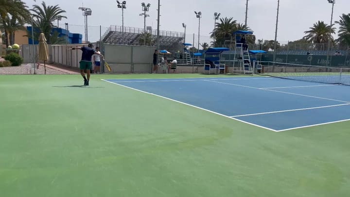 Martín Rossi en el M15 de Monastir, Túnez, donde debutó como profesional