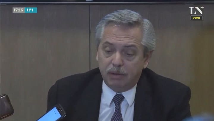 Conferencia de Alberto Fernández después de hablar con Macri