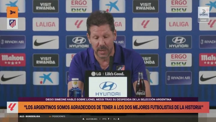 Diego Simeone habló sobre la despedida de Lionel Messi de la selección argentina
