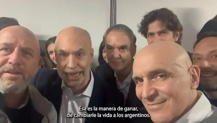 Pichetto, Espert, Lousteau y Horacio Rodriguez Larreta festejando la victoria en San Juan