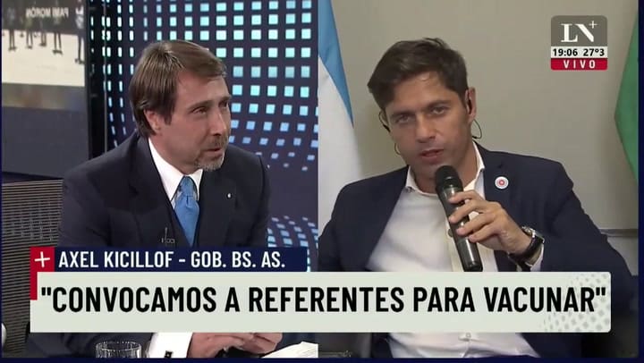 Cruce entre Feinmann y Kicillof por los vacunados vip