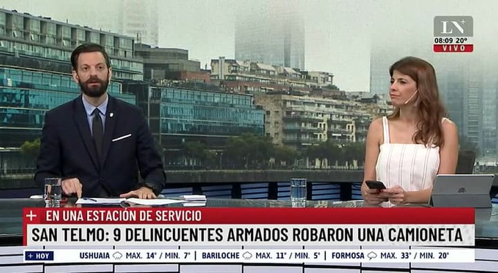 Robo piraña en una estación de servicio en San Telmo