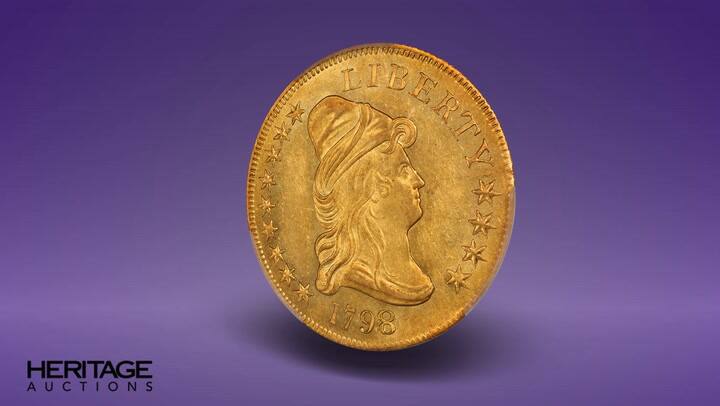 Así se ve una Draped Bust de 1798 con error de acuñación