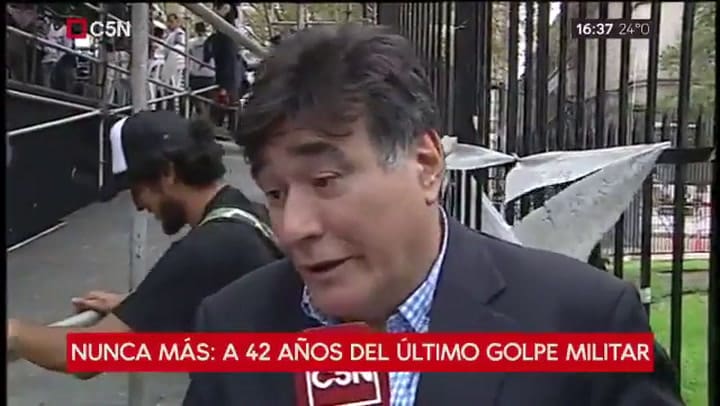 Carlos Zannini, en la marcha horas después de salir de la cárcel