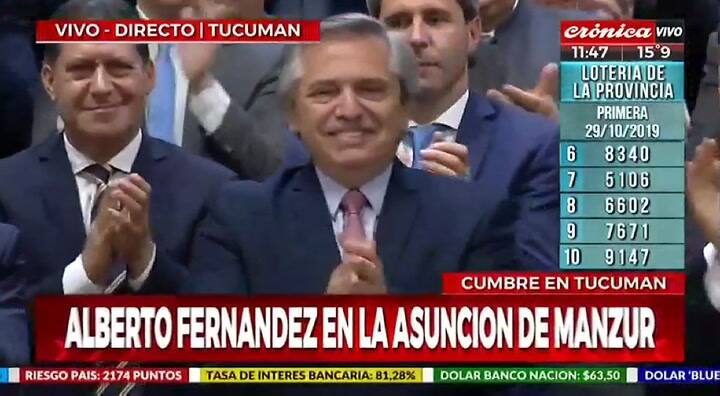 Alberto Fernández en la asunción de Juan Luis Manzur